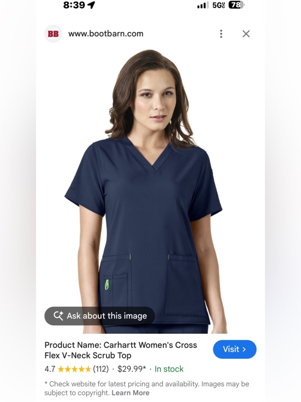 Carhartt Navy Blue scrubs 2 xl force flex like new - Picture 11 of 11